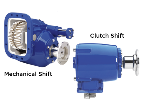 An image showing mechanical and clutch shift power take-offs.